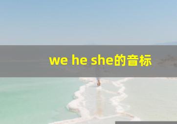 we he she的音标